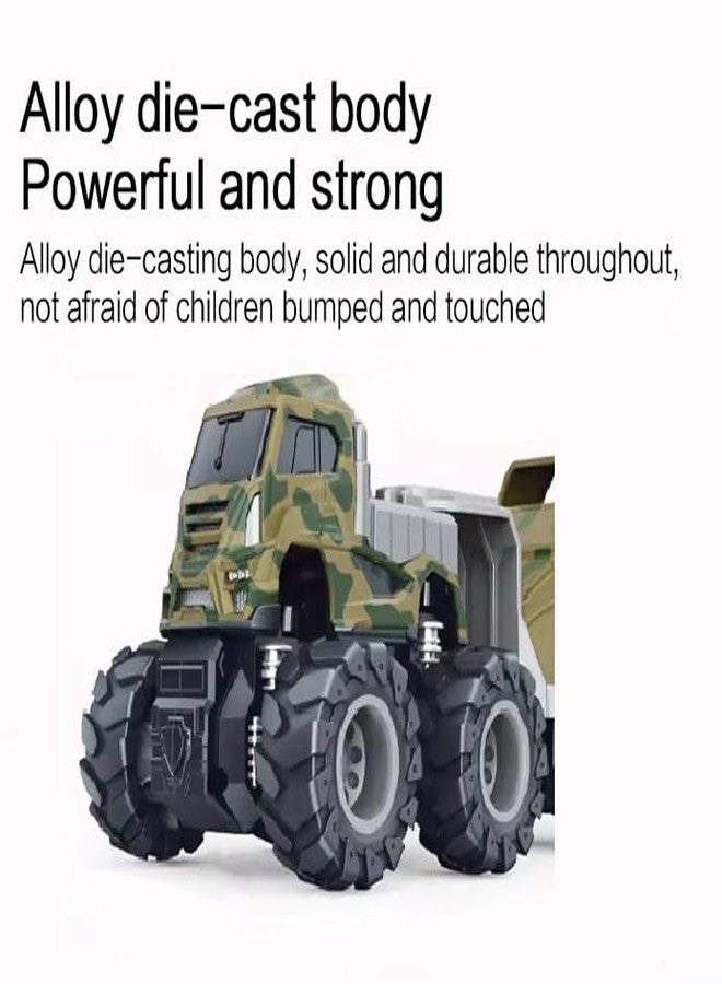 ISTOSY Friction Powered Military Truck Toy for Kids boy Metal Die cast Models Army Tank Container Pull Back Vehicle Miniature Toys (Multicolor, Pack of 1) - Image 2